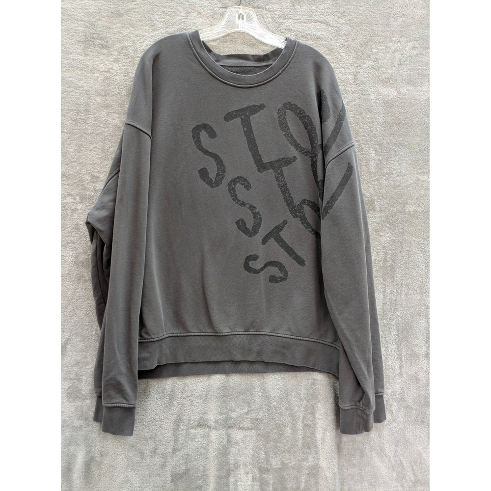 Stori Streetwear Graphic Sweatshirt Women XL Gray‎ Oversized Crewneck Pullover